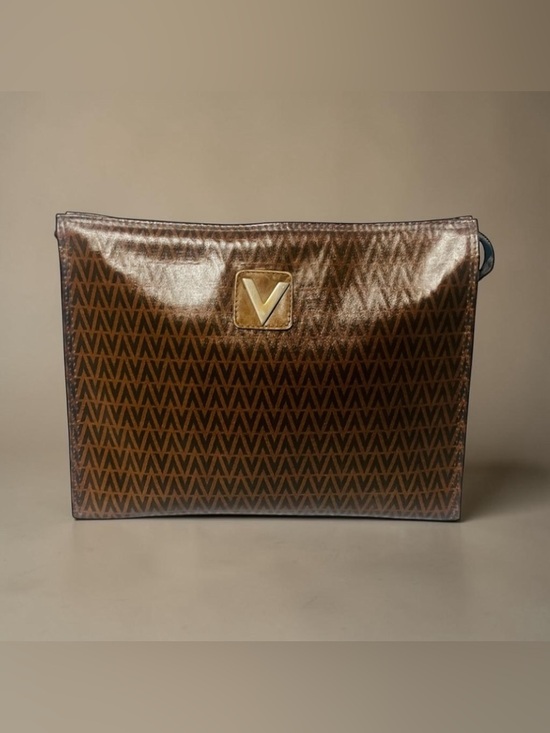 Mario Valentino Handbags - Mario Valentino Monogram Brown Clutch